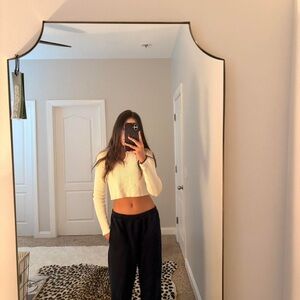 Brandy Melville Cream Cropped Sweater
